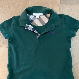 Burberry boys polo hunter green size 3t fits more like a 2T